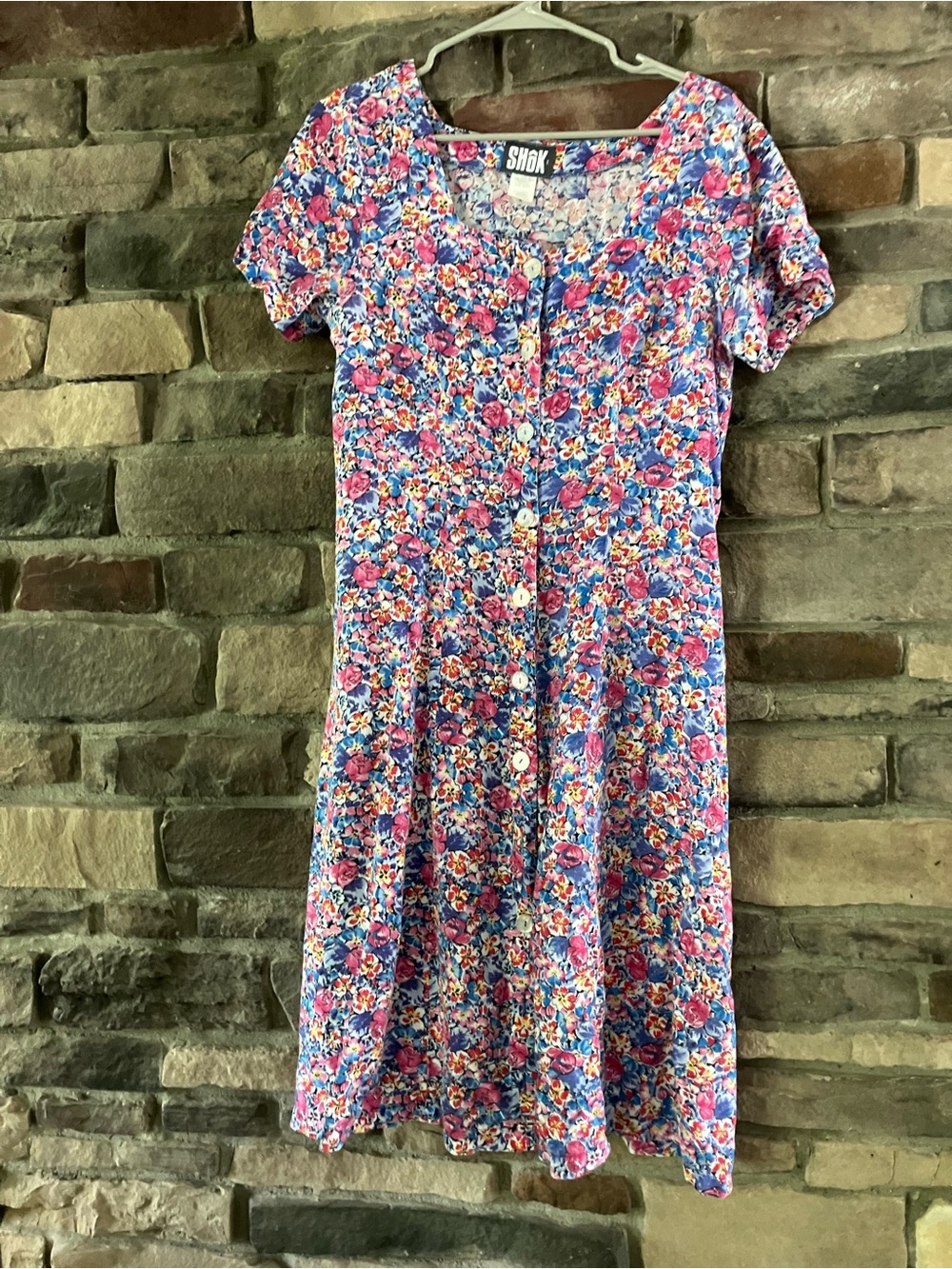 Vintage 90’s SHOK Floral Button-Front Summer Dress
